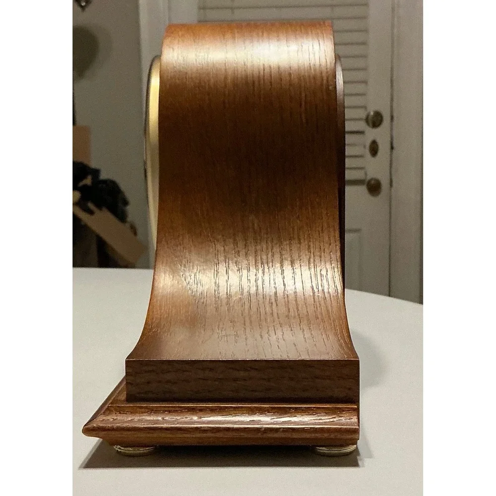 Seth Thomas Westminster Chime Mantel Clock Wood Tambour Quartz Japan Movement